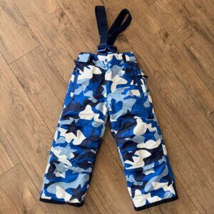 Mini Boden Kids Blue Camo Weather Waterproof Trouser Ski Pants Blue Size 3-4T